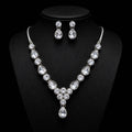 Crystal Drop Necklace with Matching Earrings