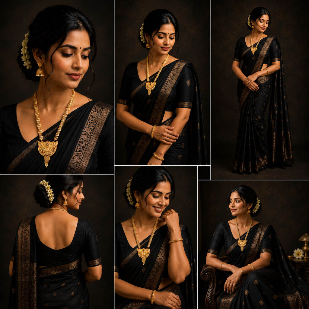 Designer Long Mangalsutra with Antique Pendant 1 Gram Gold Plated