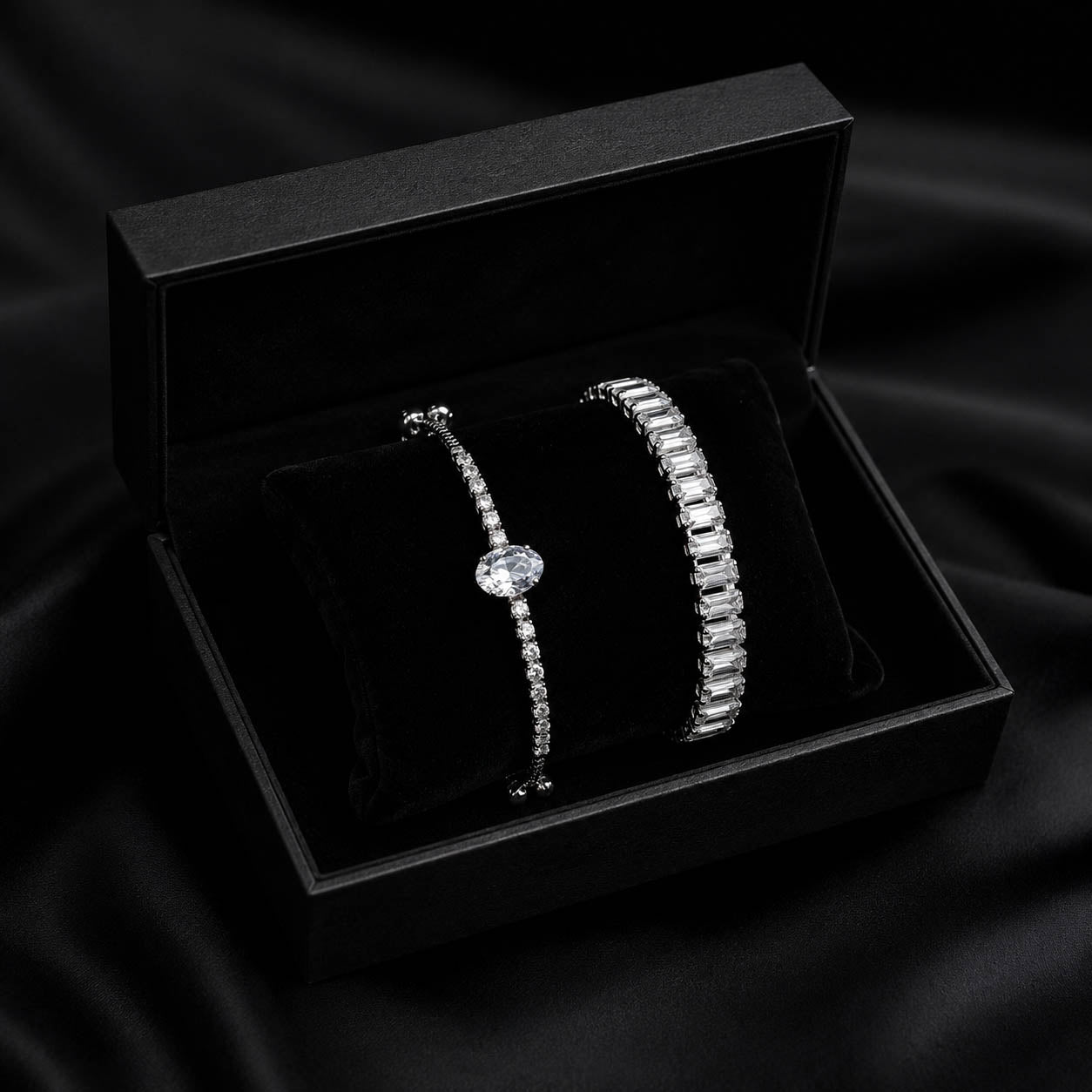 Luxury Crystal Adjustable Bracelet 2 Piece Combo