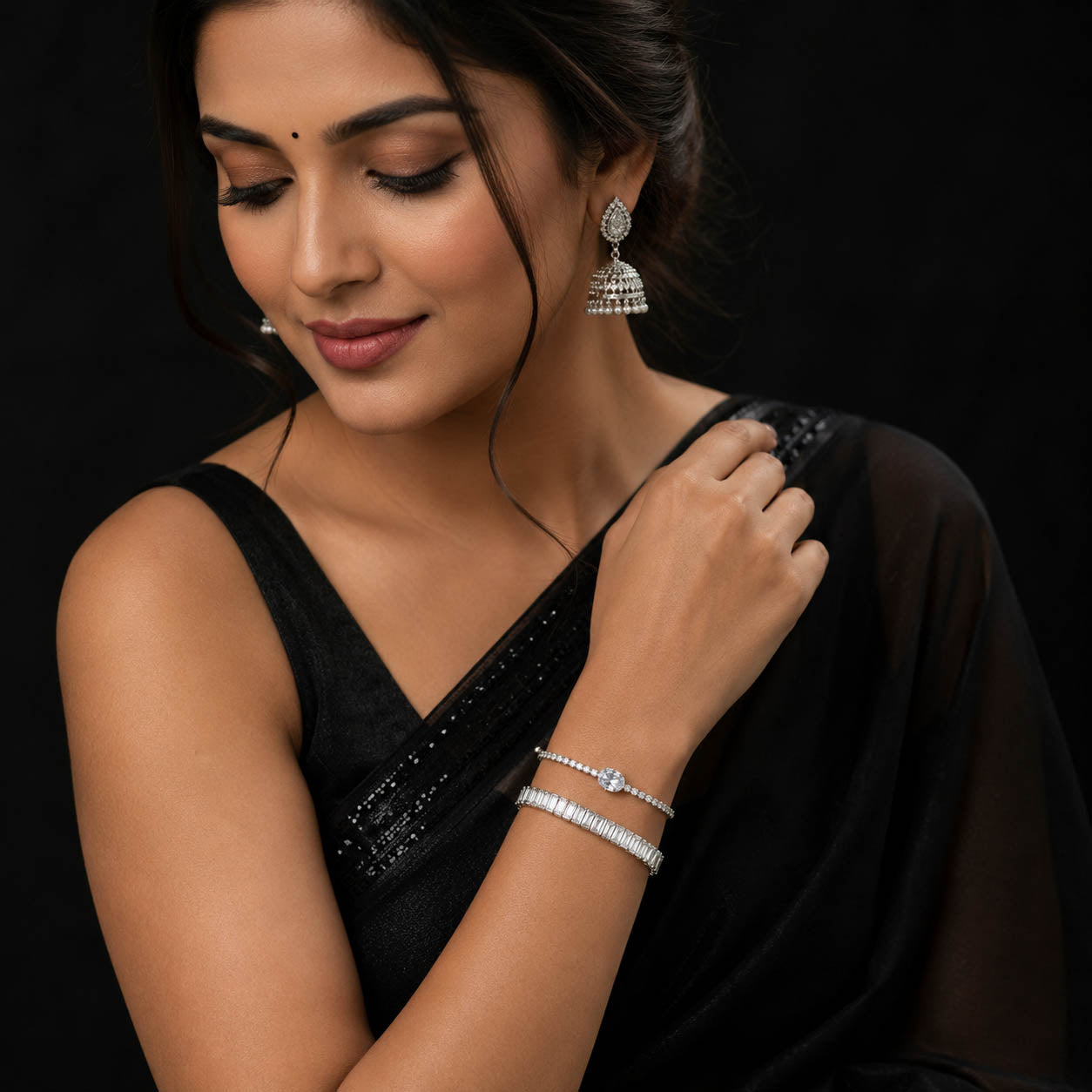 Luxury Crystal Adjustable Bracelet 2 Piece Combo
