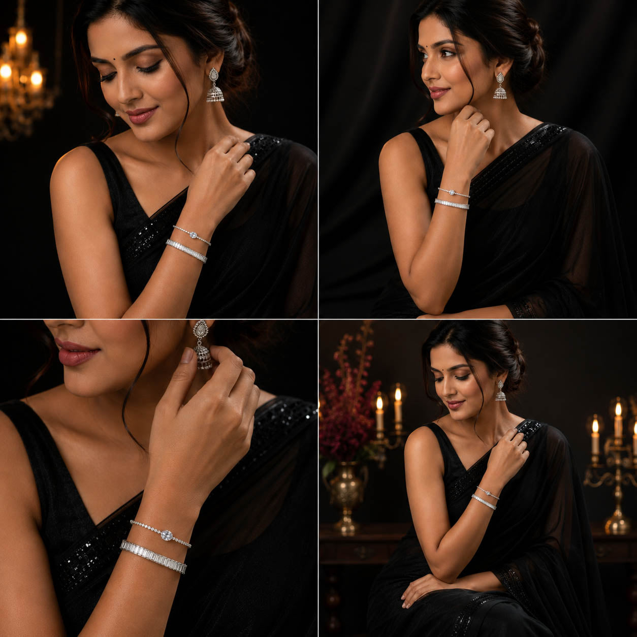 Luxury Crystal Adjustable Bracelet 2 Piece Combo