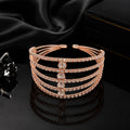 Luxury Rose Gold Plated Multi-Layer Crystal Cuff Bracelet