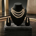 Multi-Layered Geometric Silver Diamond Set