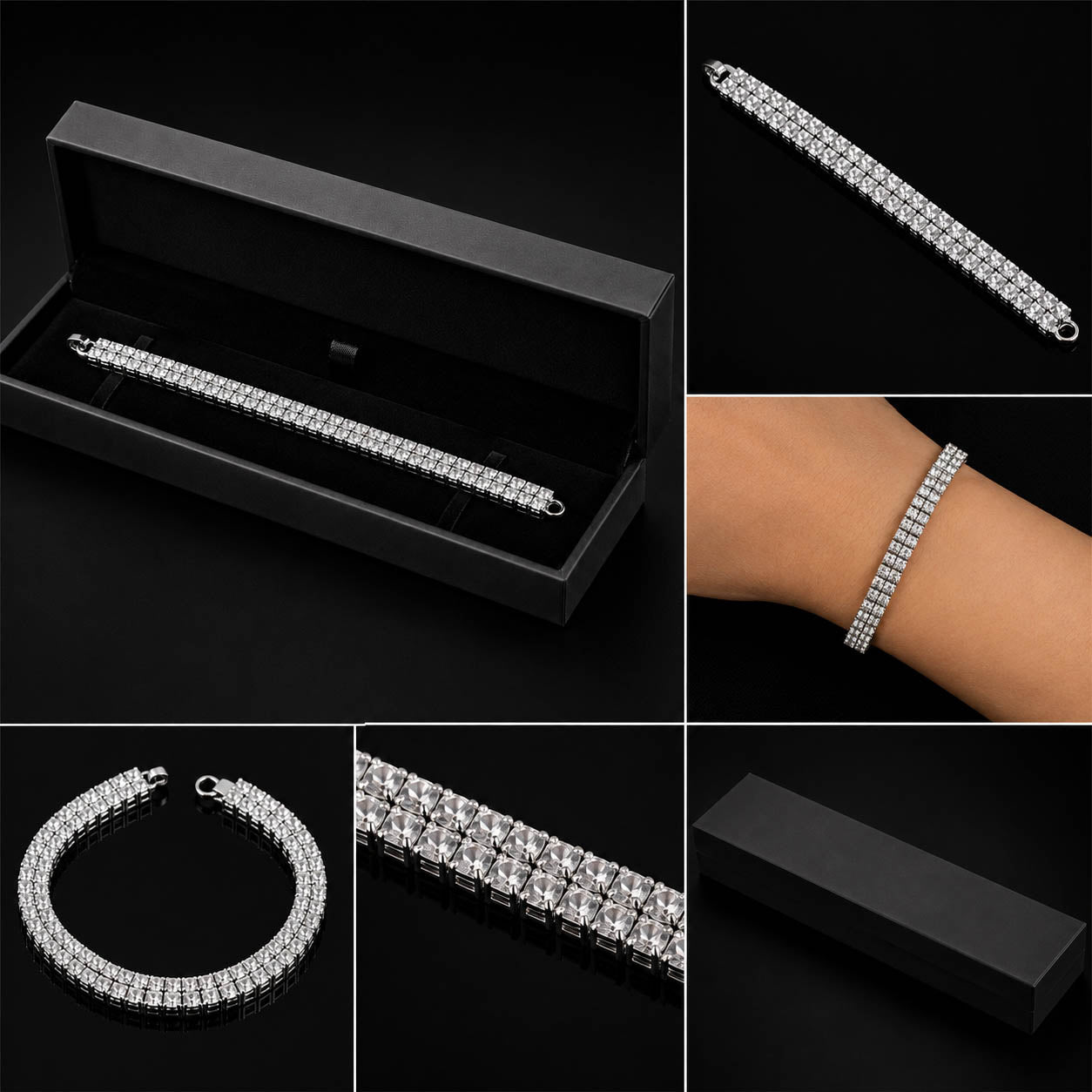 Silver Crystal Tennis Bracelet