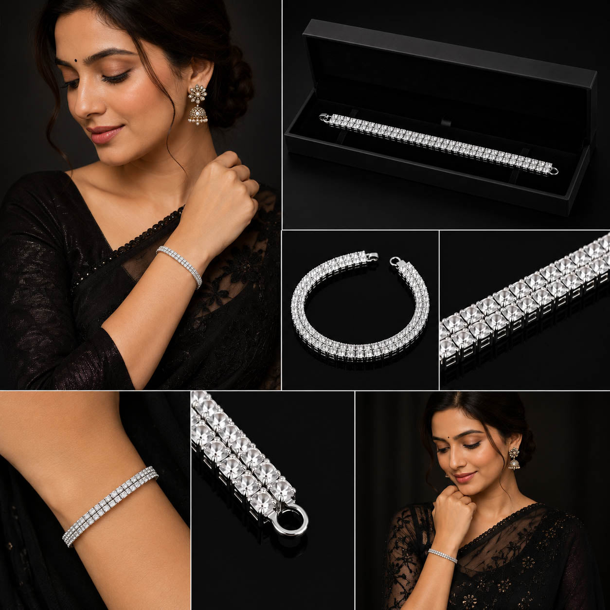 Silver Crystal Tennis Bracelet