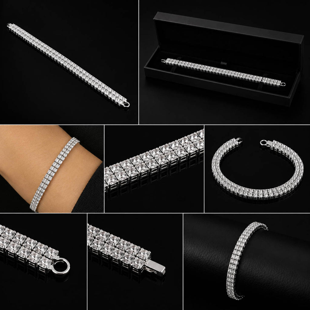 Silver Crystal Tennis Bracelet