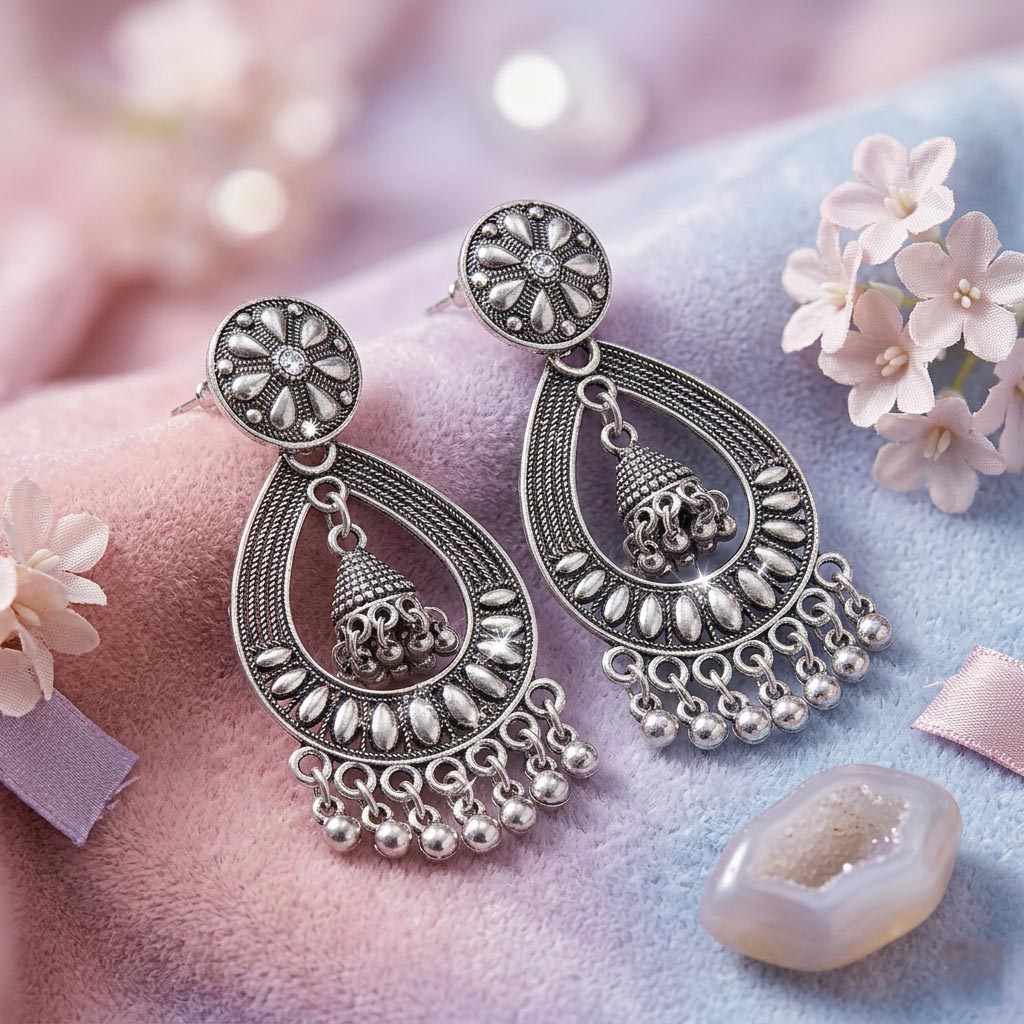 Teardrop Jhumka Earrings