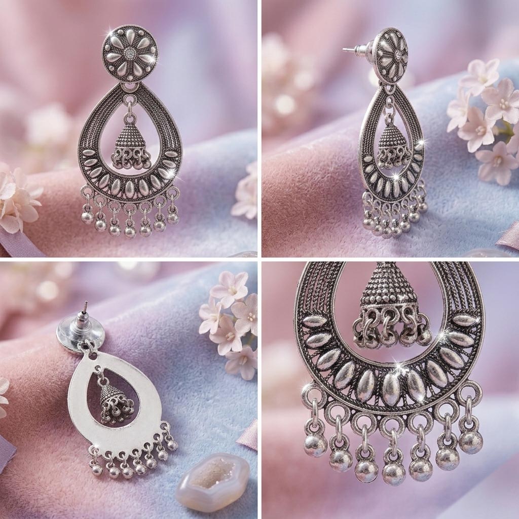 Teardrop Jhumka Earrings