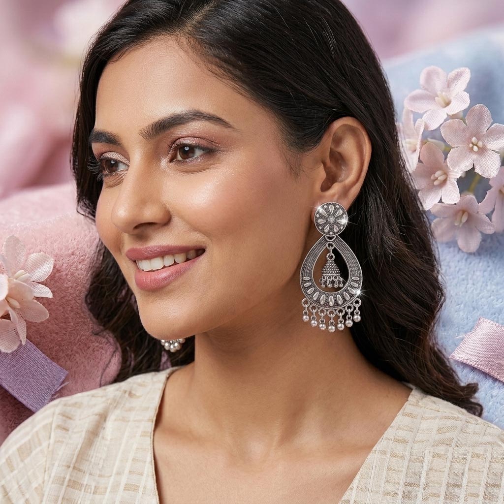 Teardrop Jhumka Earrings